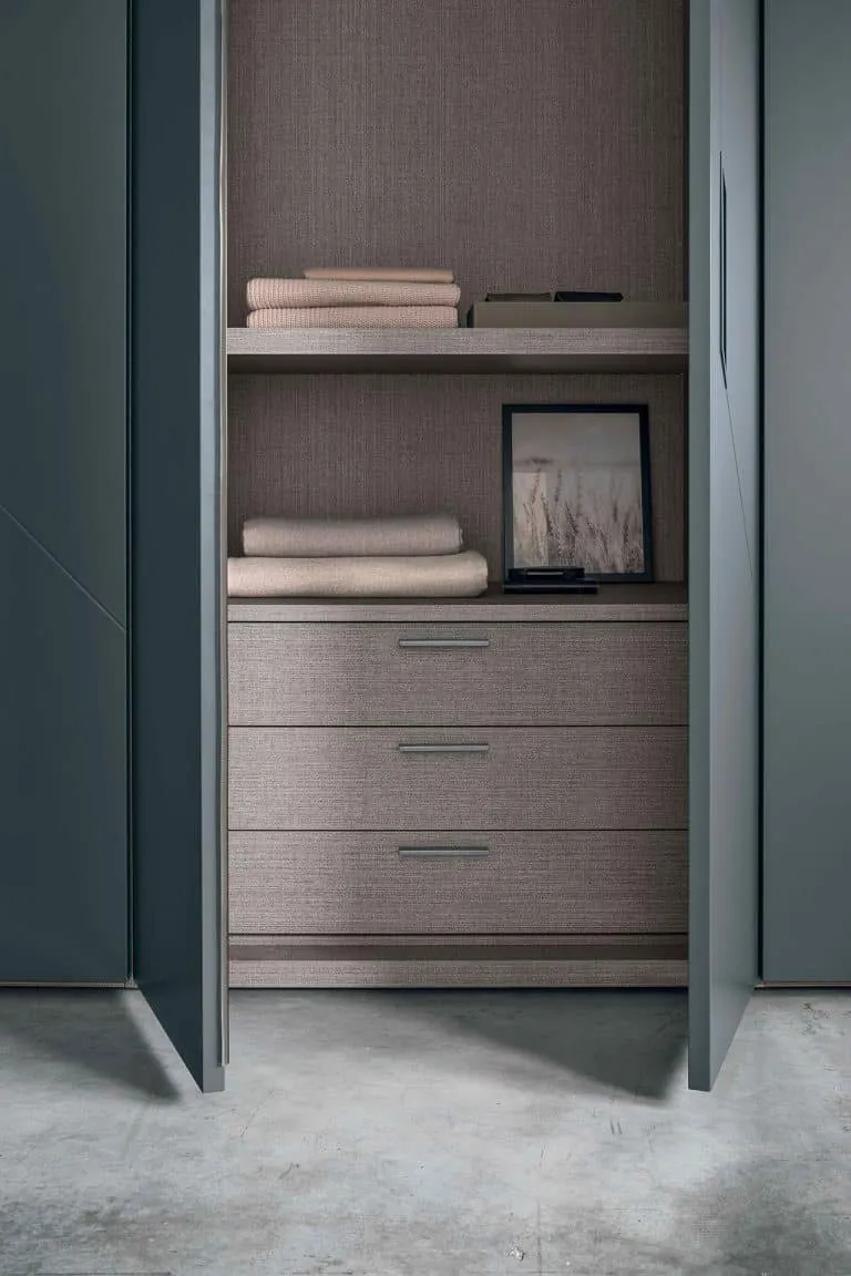 Interior fit-out of a bespoke wardrobe, drawers and shelves